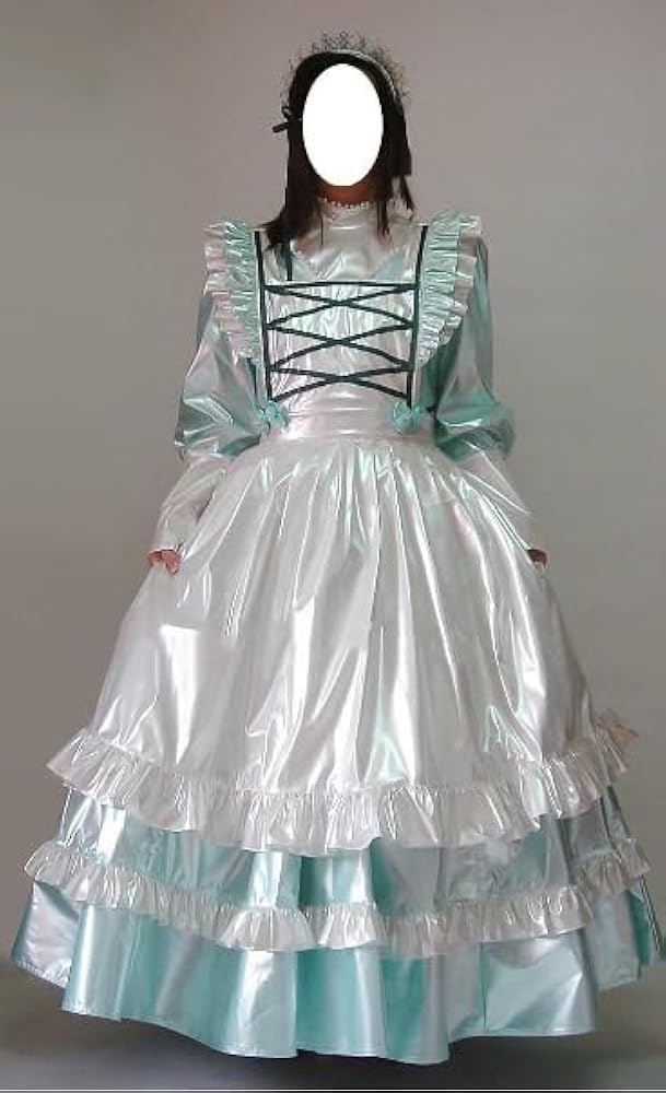 Amazon.co.jp: [QLPLYZON] オリジナルメイド服 光沢サテンに生地